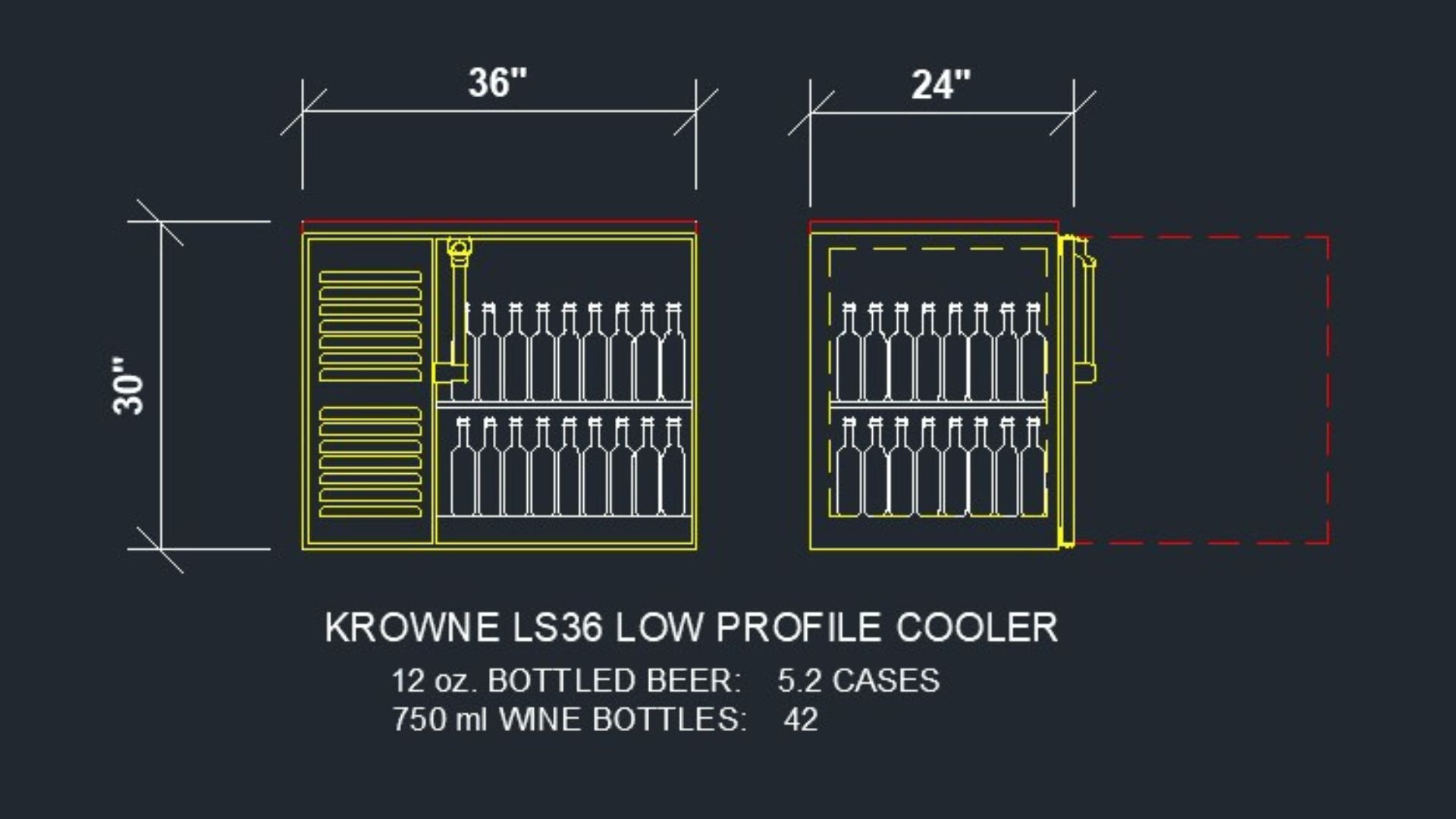 KROWNE LS36 WITH 12 OZ BOTTLES