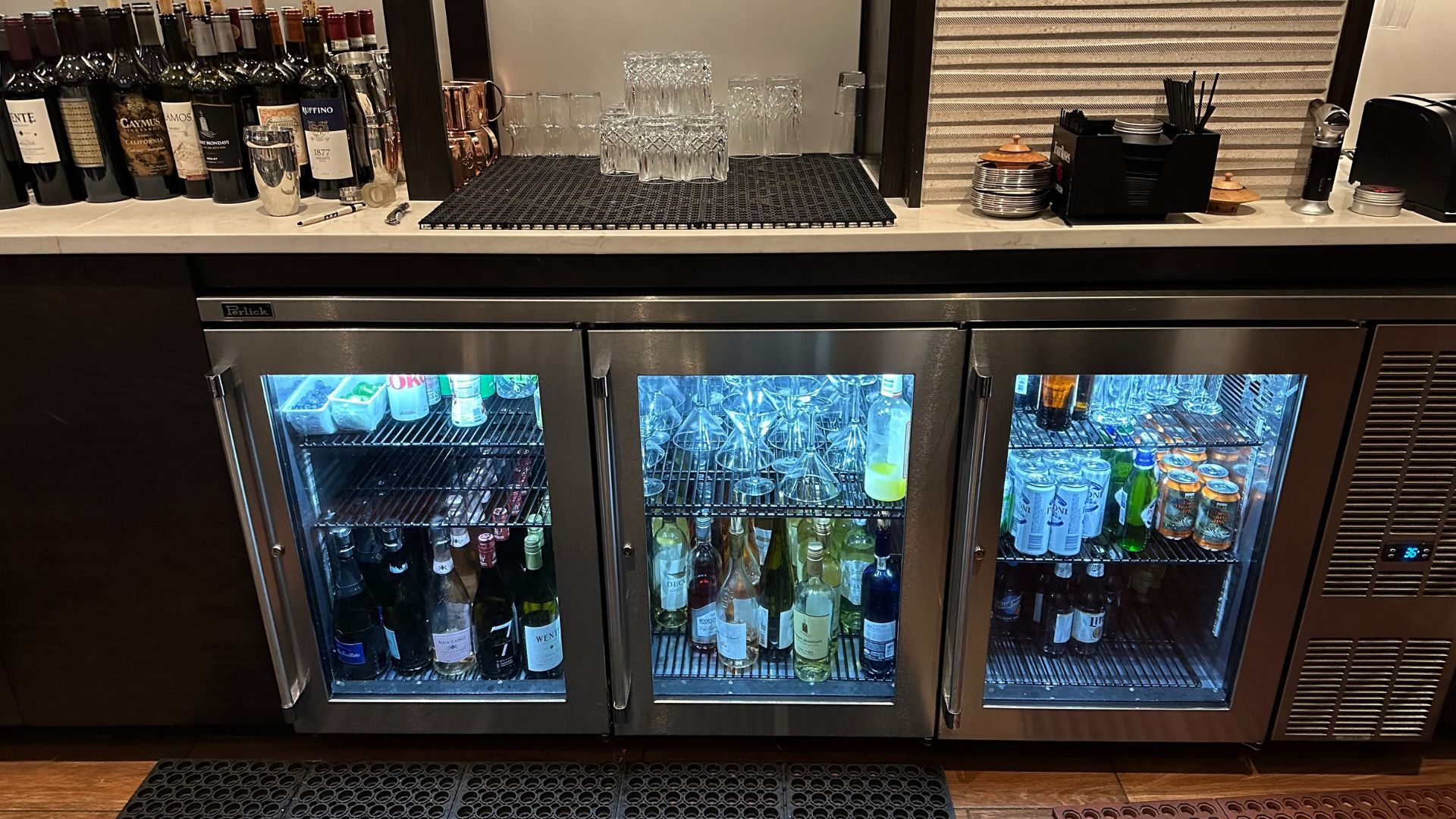 PERLICK STAINLESS AND GLASS BACK BAR COOLER